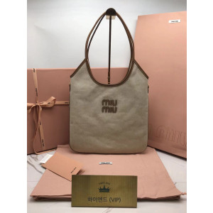 Ok(1716449720) 미우미우 빅백 아이비백 캔버스백 베이지 (미세 오염)