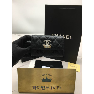 샤넬 25B CC 별 로고 캐비어 카드지갑 (컬러 블랙)