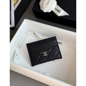 샤넬 25S 캐비어 카드홀더 (컬러 블랙 은장)