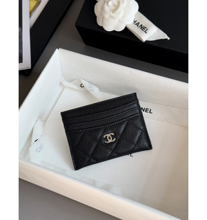 샤넬 25S 캐비어 카드홀더 (컬러 블랙 은장)