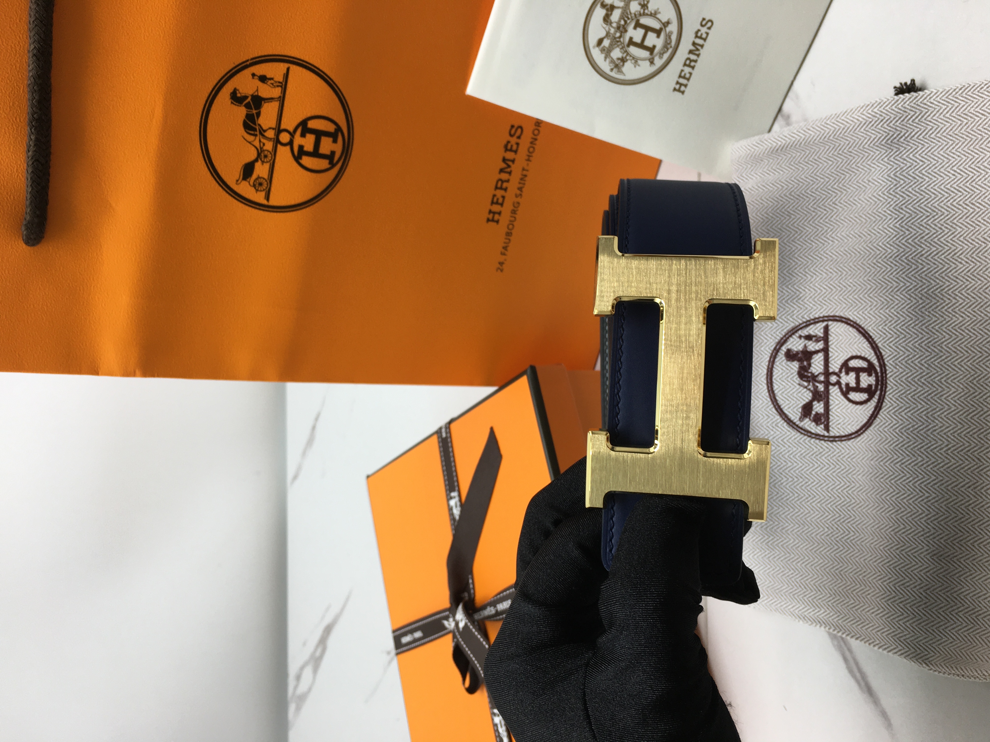 Ok(1654350440) 에르메스 벨트 (컬러 네이비) 버클컬러:금장 / 사이즈:유로100