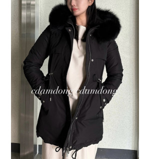 Ok(1641101487) 프라다 폭스퍼 숏패딩 (100% 리얼 폭스퍼) 사이즈 M