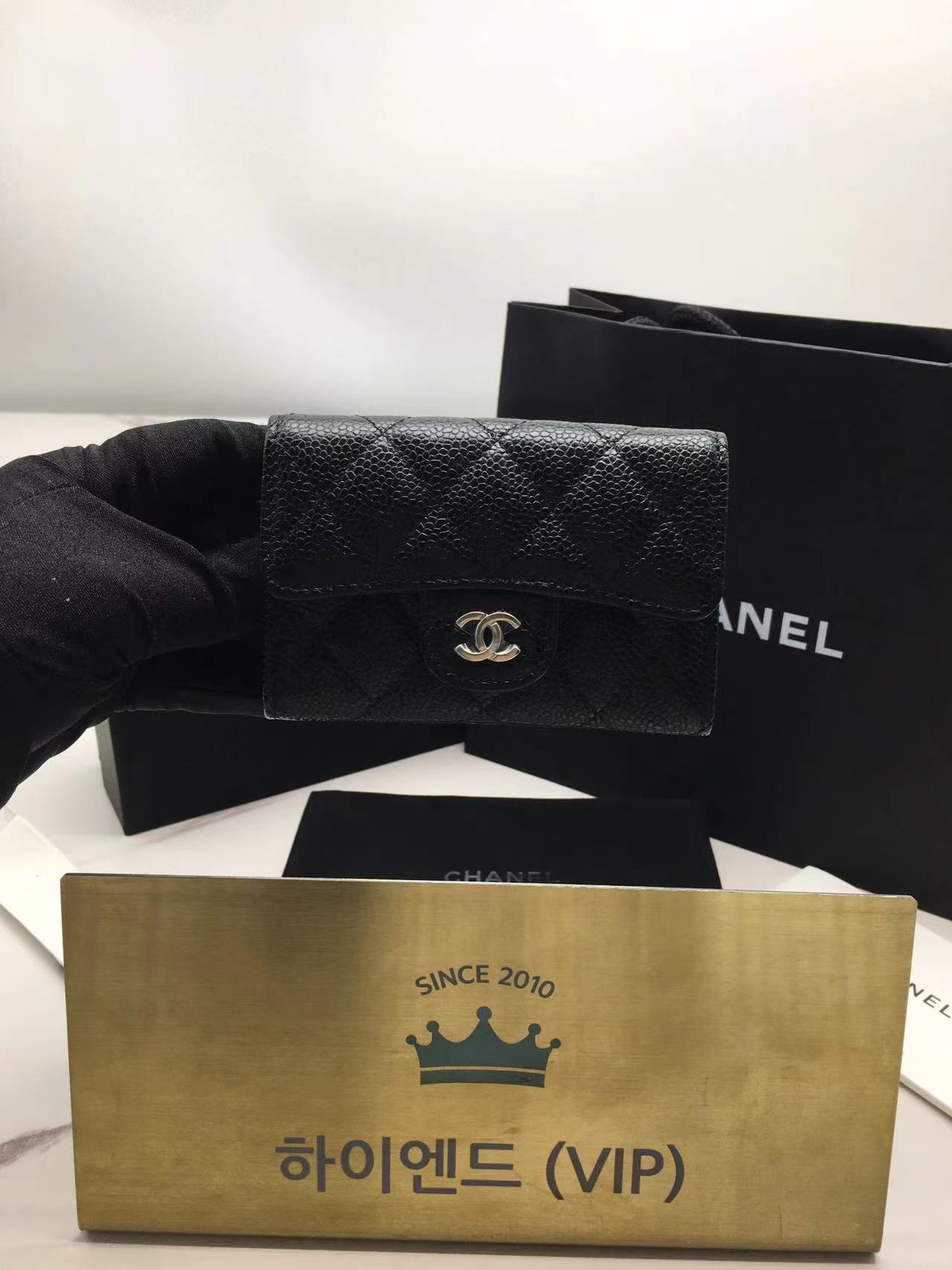 Ok(1662428971) 샤넬 클래식 캐비어 카드지갑 은장