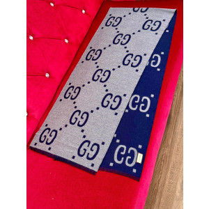 구찌 울 실크 자카드 머플러