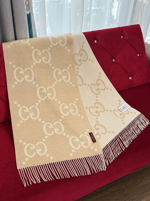 구찌 캐시미어 자카드 머플러 (컬러 베이지)