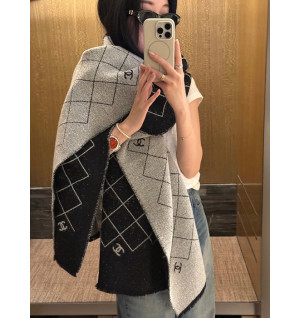 샤넬 CC 퀼팅 울 머플러