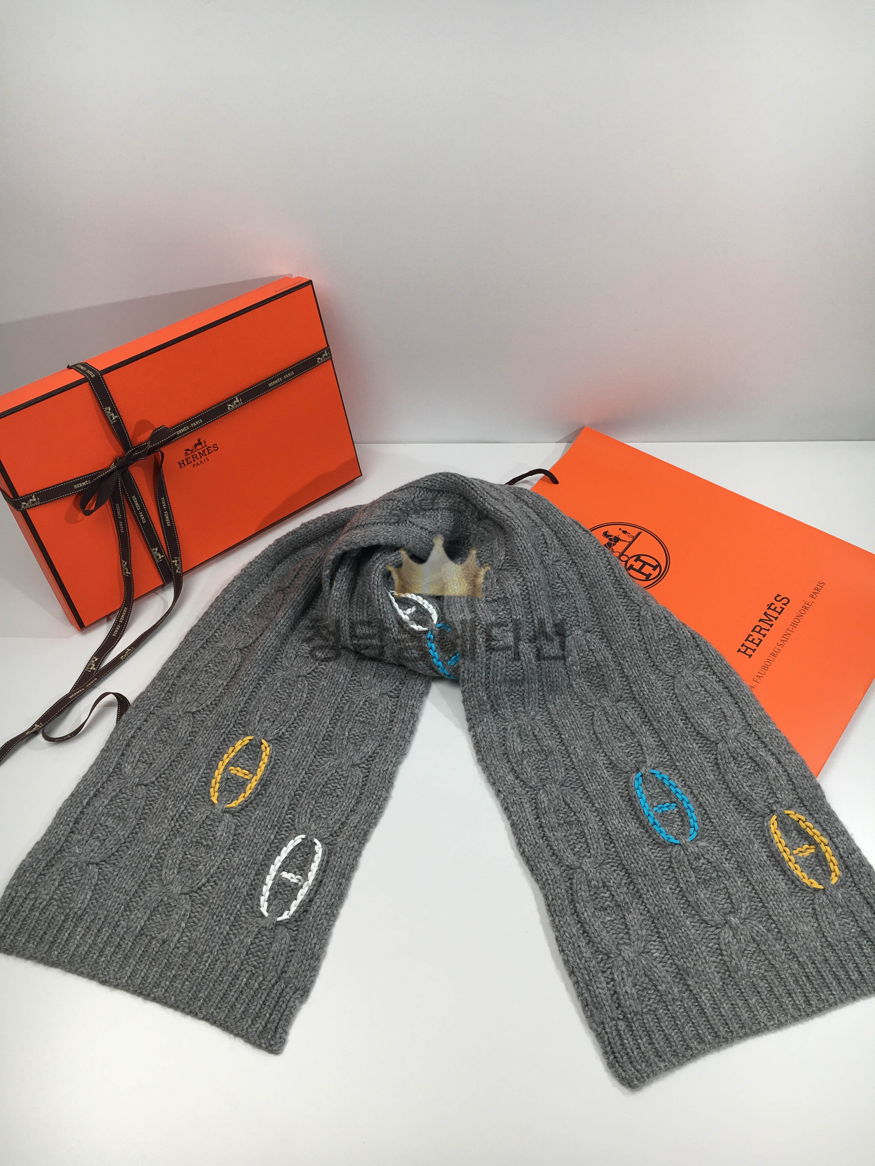 에르메스 H HOUSE 니트 스페셜 캐시미어 머플러