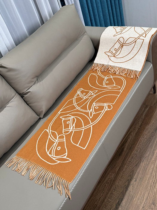 에르메스 H 카사크 앙트렐락 에퀘스트르 캐시미어 머플러