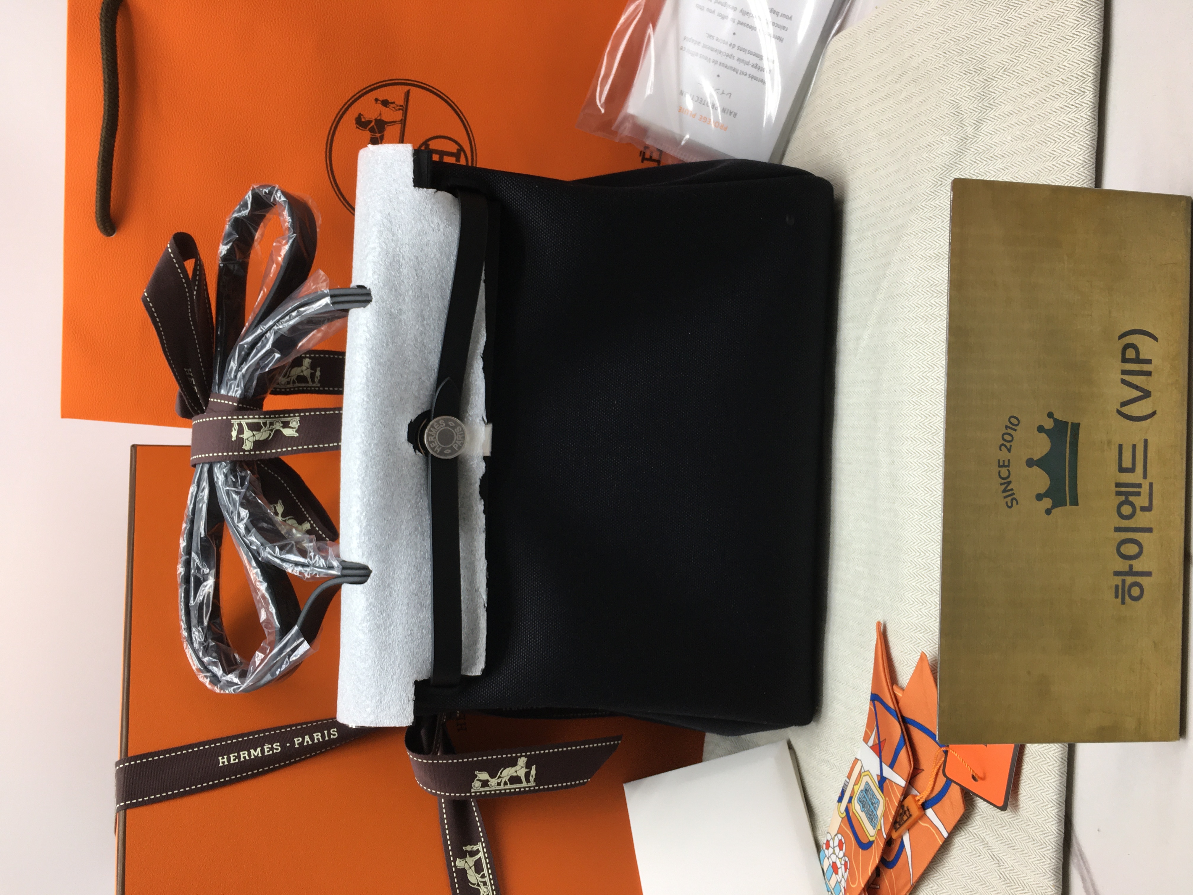 Ok(1762158402) 에르메스 에르백 집 31 캔버스 백 (컬러 누아) (버클 은장)