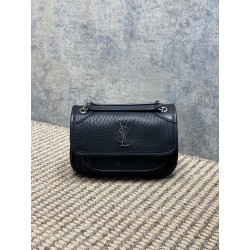 생로랑 그레인 램스킨 니키 미니백 체인 실버