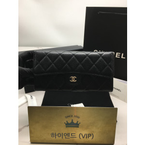 Ok(1662429722）샤넬 클래식 캐비어스킨 플랩 장지갑 (은장)