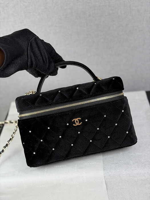 샤넬 25K 벨벳 탑핸들 베니티 체인백