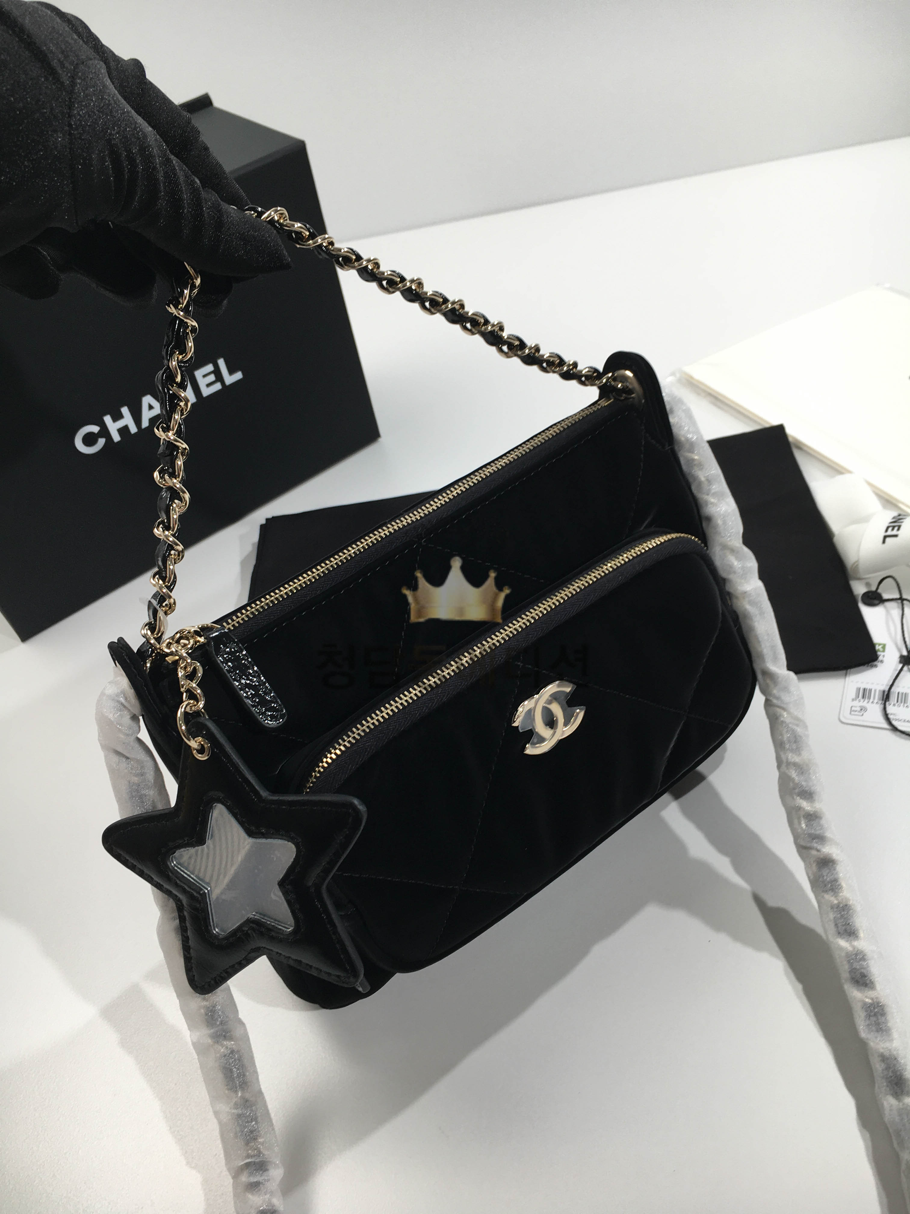 샤넬 25N 코코네쥬 별참 체인달린 미니백