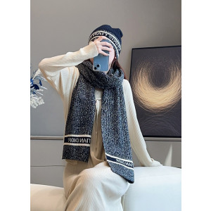 디올 오블리크 로고 니트 비니 & 머플러