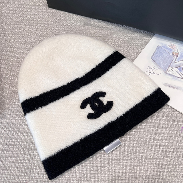 샤넬 코코 로고 니트 비니 & 머플러