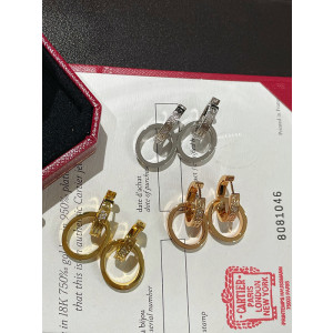 까르띠에 러브 더블 링 파베 귀걸이 (3COLOR)