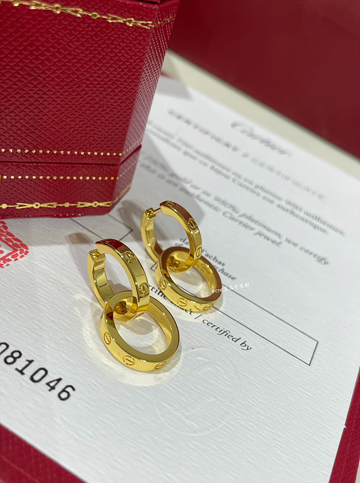 까르띠에 러브 더블 링 귀걸이 (3COLOR)