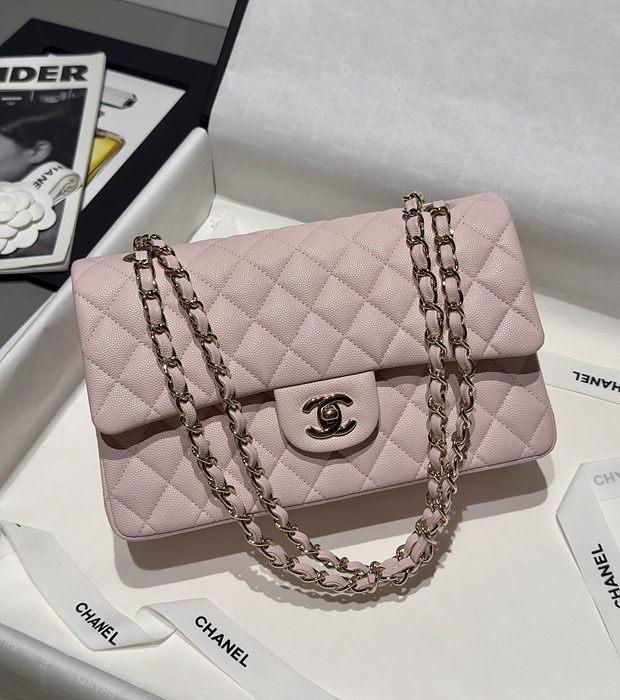 샤넬 클래식백 작은 캐비어스킨 미디움 25.5cm