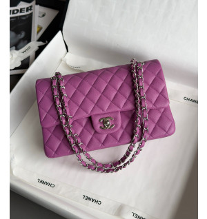 샤넬 클래식백 작은 캐비어스킨 미디움 은장 25.5cm