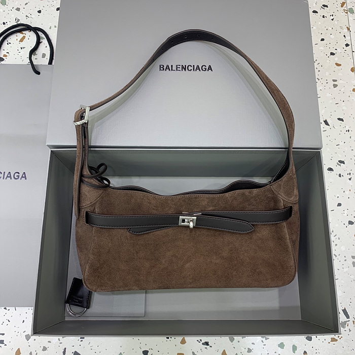발렌시아가 벨 에어 스몰 숄더백 스웨이드