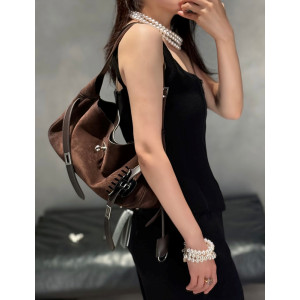 발렌시아가 벨 에어 스몰 숄더백 스웨이드