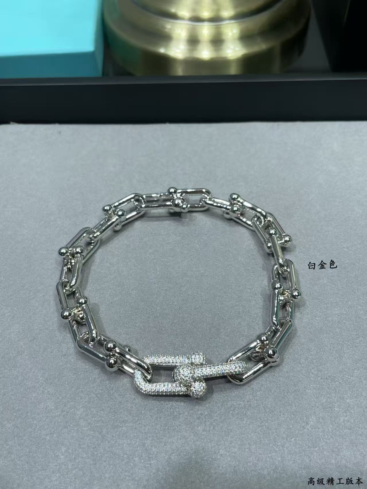 티파니 팔찌 하드웨어 라지 큐빅 링크 브레이슬릿 (3COLOR)